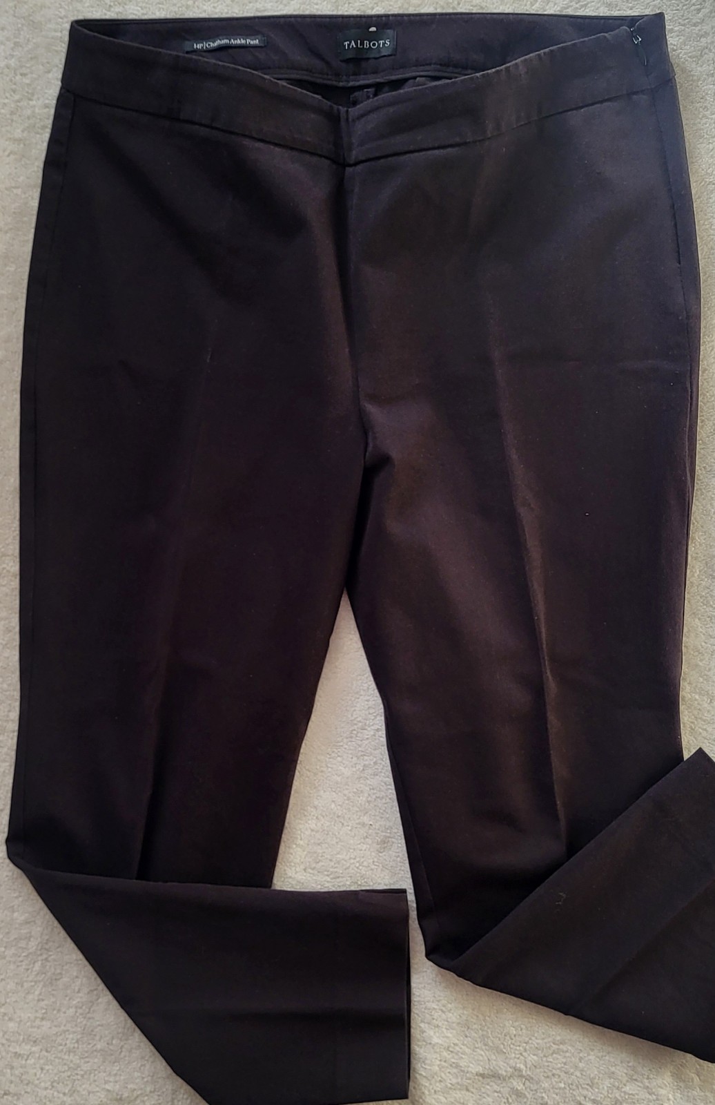 Talbot's Chatham Ankle Pants Women's 14P Black Stretchy Pull-On