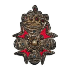 Antike König Carol I Orden Der Krone Von Rumänien Bullion Bruststern Patch RO