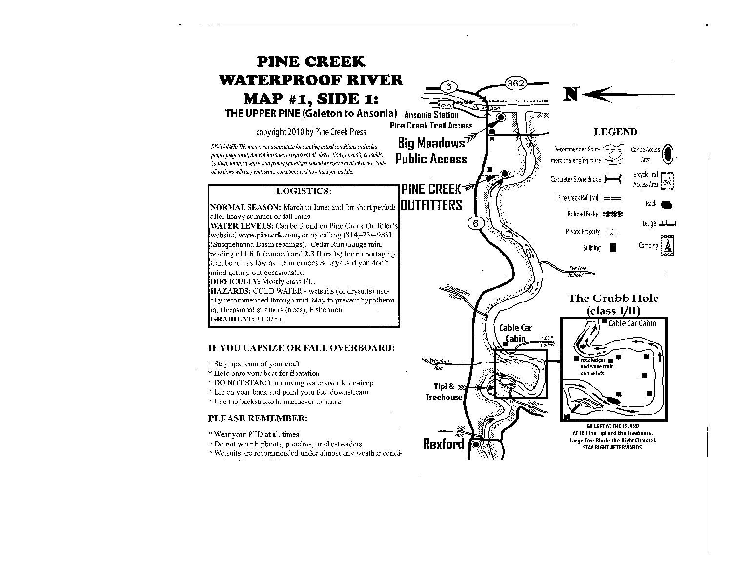 Водонепроницаемая карта Срединно-Атлантической реки Пайн-Крик-Пресс: незаменимое руководство для гребцов