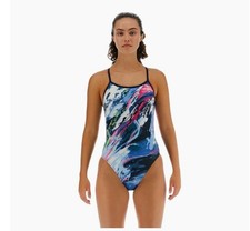 TYR Durafast Elite Women's Transient Navy/multi Crosscutfit Tie Swim Sz 32 New
