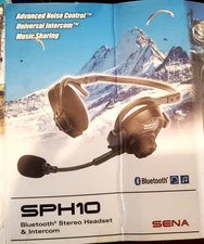 Sena SPH10 Bluetooth Stereo Headset Intercom 4-Way 900 m Range New in Box