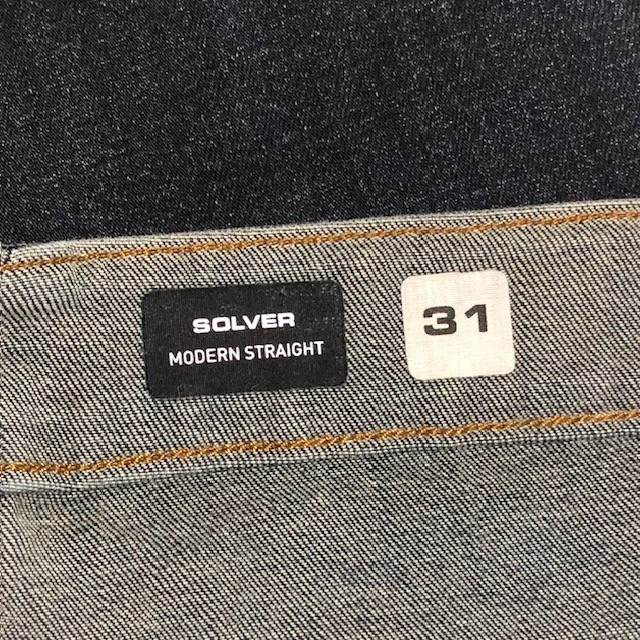 Volcom Solver Modern Straight Stretch Denim Mens 31 Dark Wash Skater Distressed - Image 4 of 4