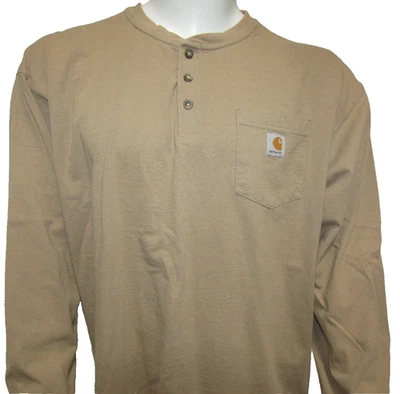 CARHARTT LIGHT BROWN LONG SLEEVE POCKET SHIRT MENS SIZE XL - Image 1 of 4