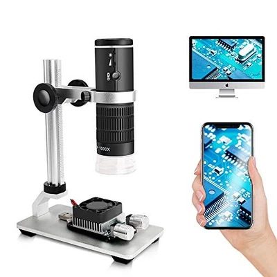 CAINDA WiFi Digital Microscope for Smart Phone Mac Windows, HD 1080P Video
