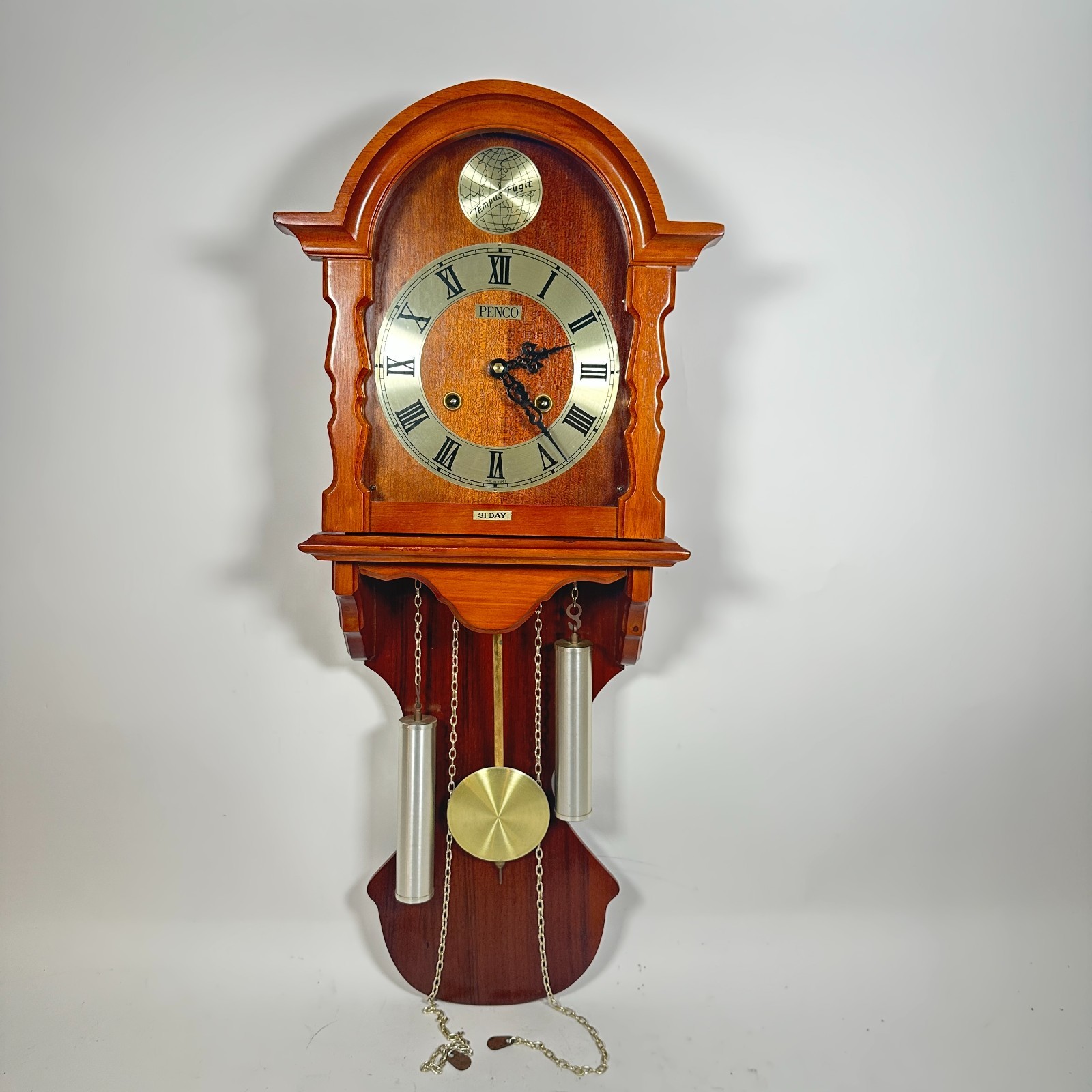 Tempus Fugit 31 Day Wall Clock With Key Cleaned Oiled And Tested Works see Video