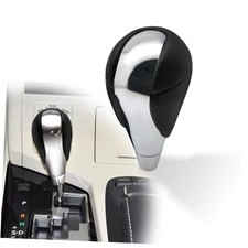 Gear Shift Knob Compatible with Lexus ES300h ES350 IS250 Black Leather/Chrome