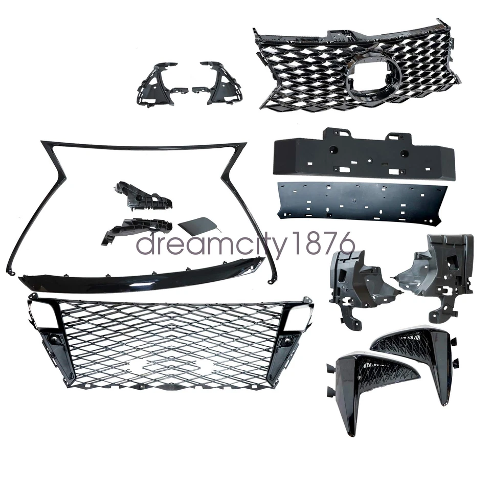 Juego de malla de rejilla delantera para Lexus IS200t IS300 IS350 F 2017-2019 Sport negro brillante Foto 2 de 4