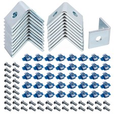 CNQLIS 20 Pcs 2 Hole L Shaped 90 Degree Angle Connector Bracket Fit for 1-5/8...