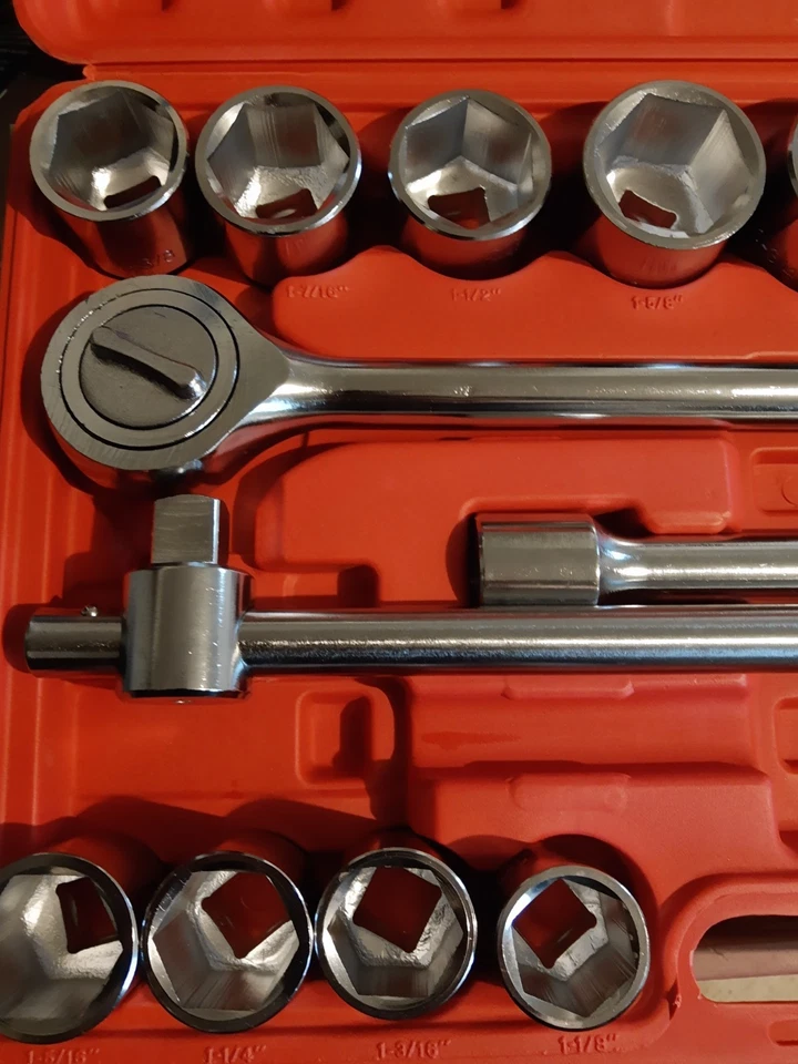 Socket Set  21 pc 3/4" Drive Ratchet Wrench Extension  Sockets SAE Standard - Image 2 of 4