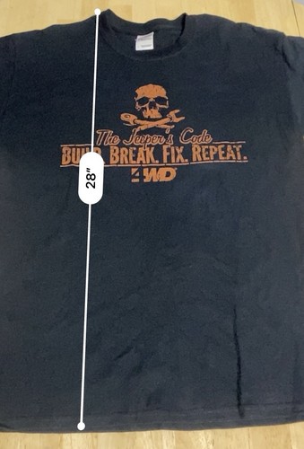 The Jeeper’s Code Skull Shirt Large 19.5x28 Jeep Preowned Car Repair Mechanic - Picture 4 of 8