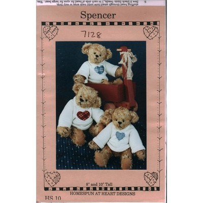 Homespun At Heart Spencer Teddy Bear Sewing Pattern 7128 Debbie Schrimpf 8'' 10''