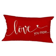 Valentines Day Pillow Cover - 12x20 inch Farmhouse 20" x 12" Pack of 1 Red