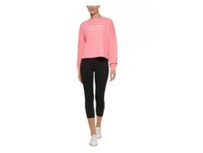 Calvin Klein Performance Women Stacked Logo Cropped Sweatshirt Pink Size M