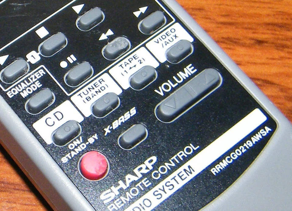 Genuine Sharp (RRMCG0219AWSA) Audio System Remote Control w/ Battery Cover - Image 3 of 4