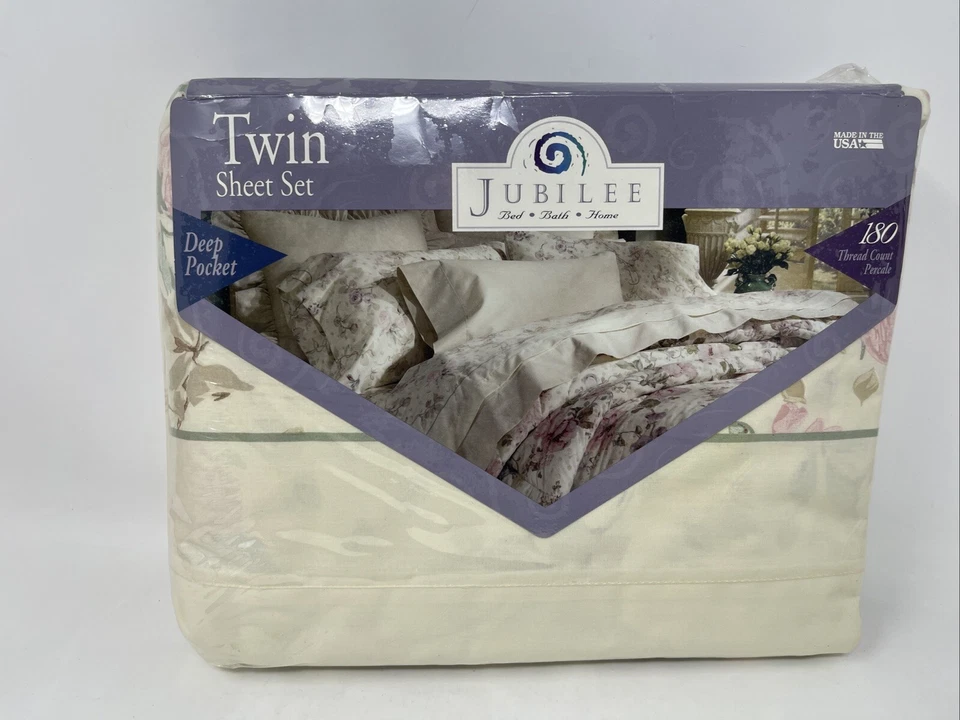 Jubilee Wilford Manor  Twin Sheet Set. Shabby Chic Look-New - Image 3 of 4
