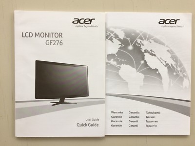 LCD Monitor  ACER GF276    User Guide  Quick  Guide Anwenderbuch viele Sprachen 