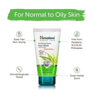 Himalaya Herbals Purifying Neem Face Wash, Eliminates pimples, 150ml