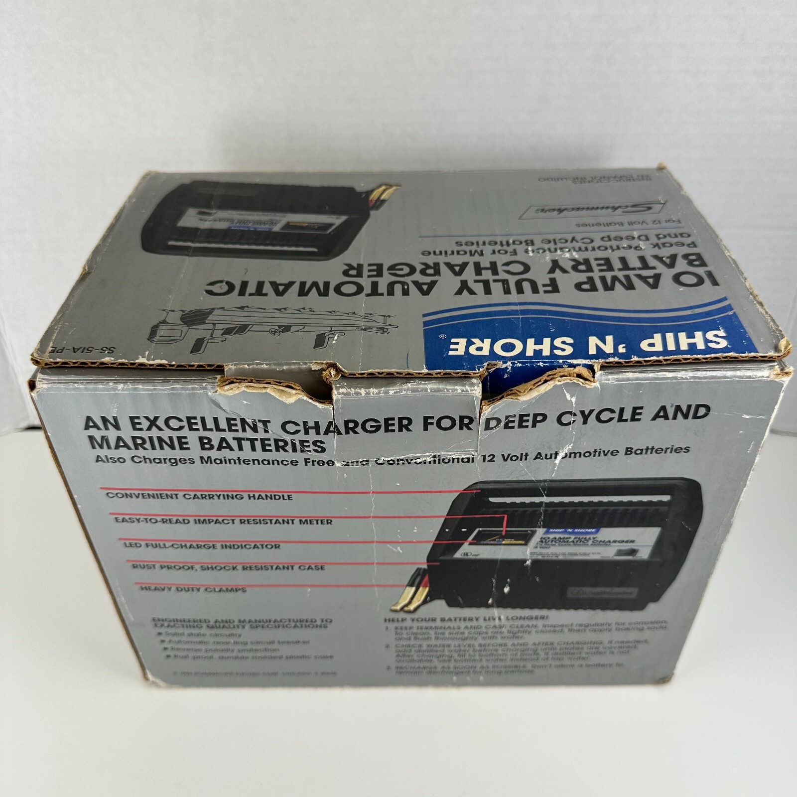 10 Amp Automatic Charger Marine Deep Cycle Schumacher Ship N