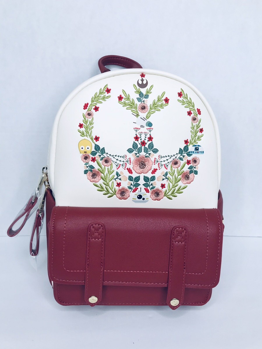 loungefly star wars floral rebel symbol 2 tone mini backpack