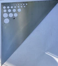 Fairgate 16" 71-116 Triangle Ruler 45/90 degree angles with 26 circles