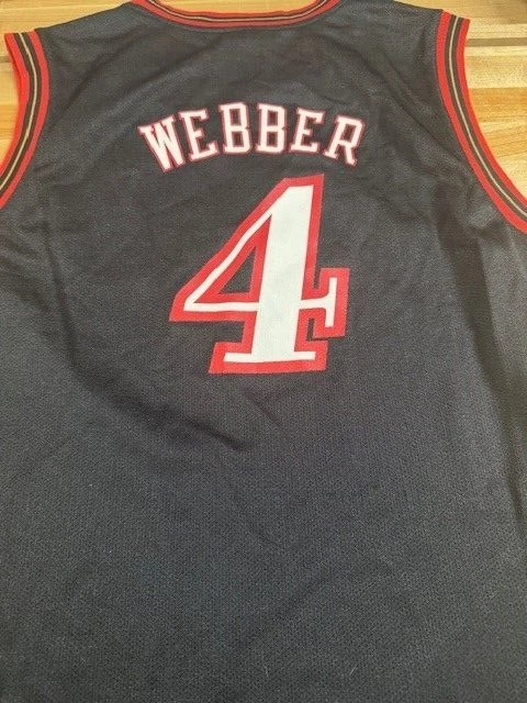 Camiseta deportiva Chris Webber #4 vintage juvenil grande (14 16) Philadelphia 76ers Reebok Foto 3 de 4