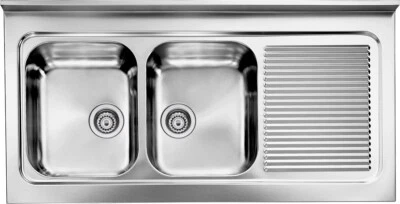 CM Lavello Cucina 2 vasche Gocciolatoio DX Inox 120x60 cm 031137.S1.01.2009