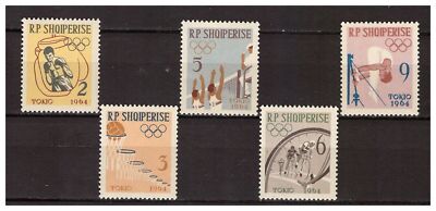 27090) ALBANIEN 1963 POSTFRISCH ** Olympische Spiele 5v