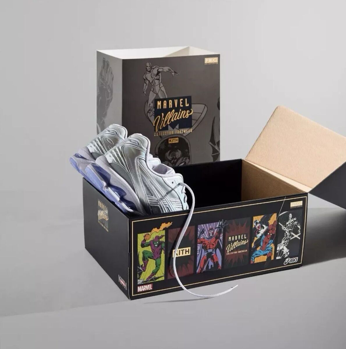 Kith x Marvel x Asics Villains Gel-Kayano 14 Silver Surfer Kith x Marvel x Asics Villains Gel-Kayano 14 Silver Surfer