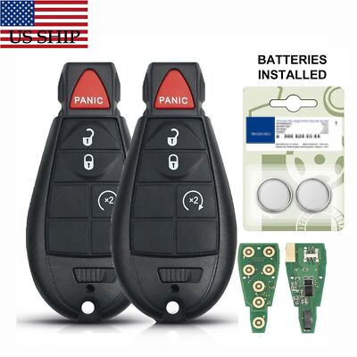 2pcs Remote Car Key Fob Keyfob For Dodge Ram 1500 2500 3500 2009 2010 2011 2012