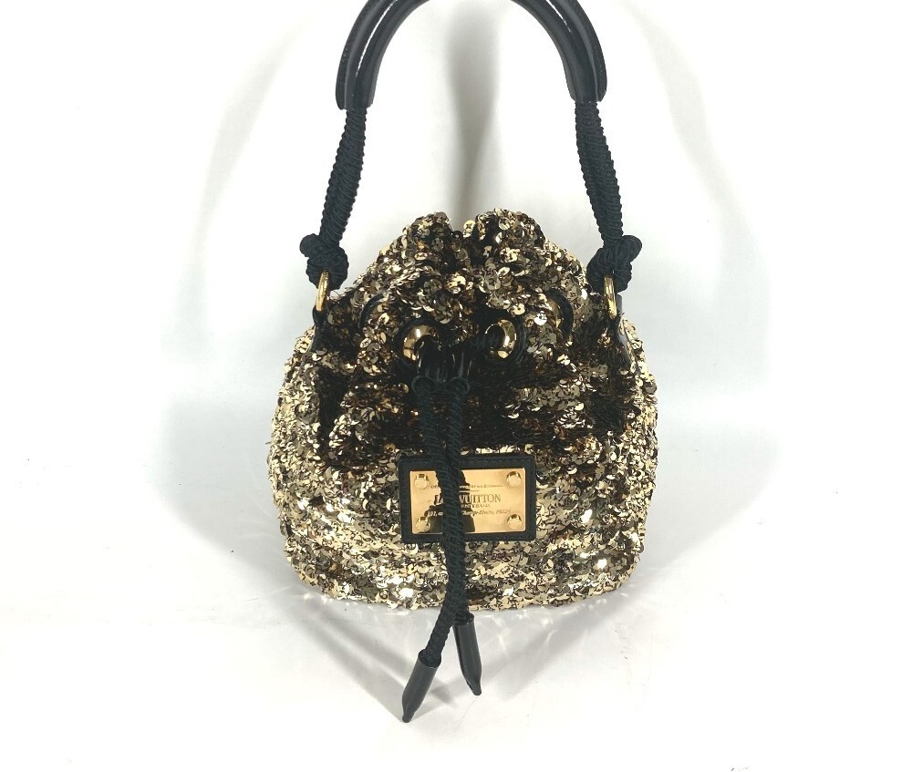 Louis Vuitton Mini Noe Rococo All Sequins Shoulder Bag Gold Louis Vuitton Mini Noe Rococo All Sequins Shoulder Bag Gold