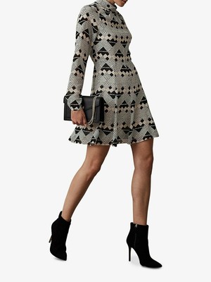 red thigh split dress