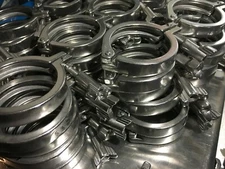 Qty. of 4  2.5" clamps 304 stainless Tri-clover sanitary fittings several types