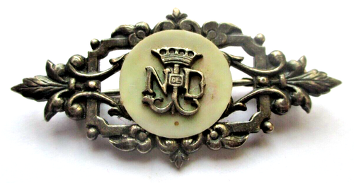 Broche ancienne en saphir de 2,58 carats, diamant de 2,40 carats et perle En ven
