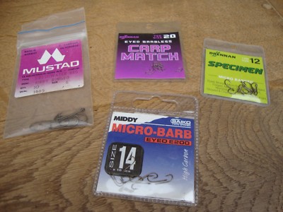 Drennan Middy und Mustad Augenhaken Auswahl