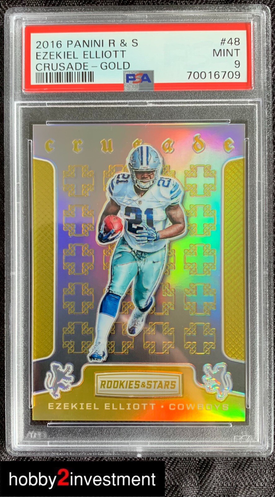 Ezekiel Elliott Panini Rookies & Stars Crusade #48 Gold