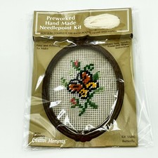 Vtg Paragon's Creative Moments BUTTERFLY Preworked needlepoint Kit 5684