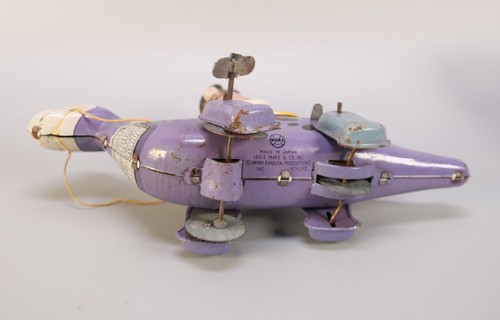 1962 Linemar Flintstone Wind-Up Tin Toy Fred on Dino Hanna Barbera Working box - Picture 3 of 6