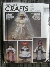 McCall 5907 Victorian Doll Clothes Wardrobe Pattern Fits Dolls 13" 14" 16" UNCUT
