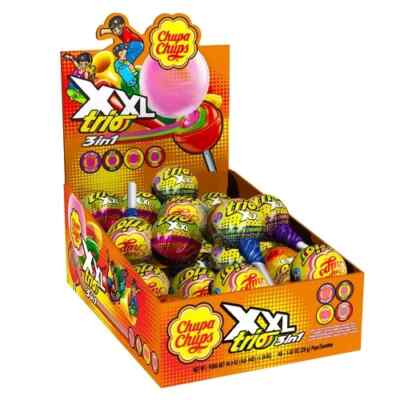 Chupa Chups XXL Trio, Bubble Gum Filled Pops 1.39kg/3.06Lbs