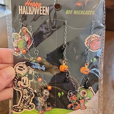 DISNEY100 Mickey Mouse & Pluto BFF Best friends Halloween necklace Set Disney