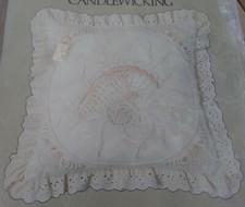 Shells Pillow 14" x 14" Eyelets Trim Candlewicking Candamar 80111 Kit New