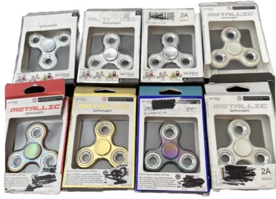 Lot Of 8 Vibe Metallic Fidget Spinners