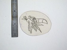 vtg 1960s 1970s Tattoo Flash acetate stencil Weed Stoned Toucan signed WEED2