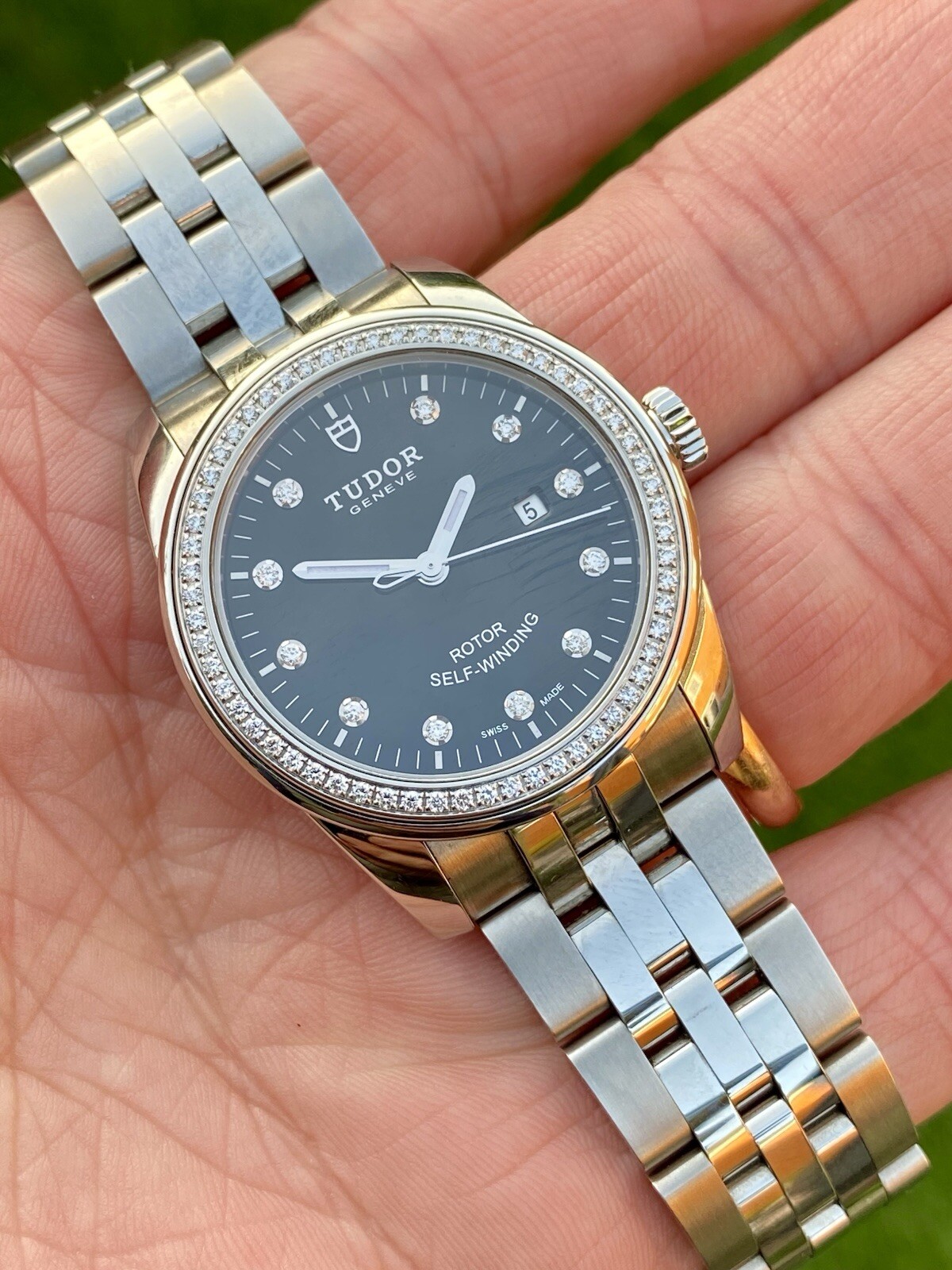 Tudor Glamour Ref 53020 68030 Diamonds Bezel Box Papers Card 31mm womens watch
