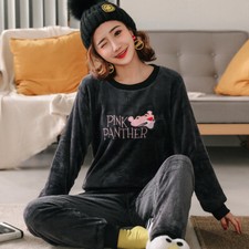 Ladies Pyjama Women Winter Flannel Pajama Set Fleece Sleepwear Thick Warm Velvet