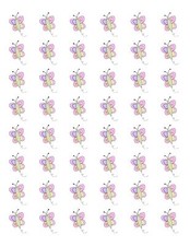 48 CUTE PASTEL BUTTERFLY DRAWING ENVELOPE SEALS LABELS STICKERS 1.2" ROUND