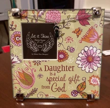 Let It Shine by About Face Designs 2"x2"  Photo Frame Christian Mom & Daughter