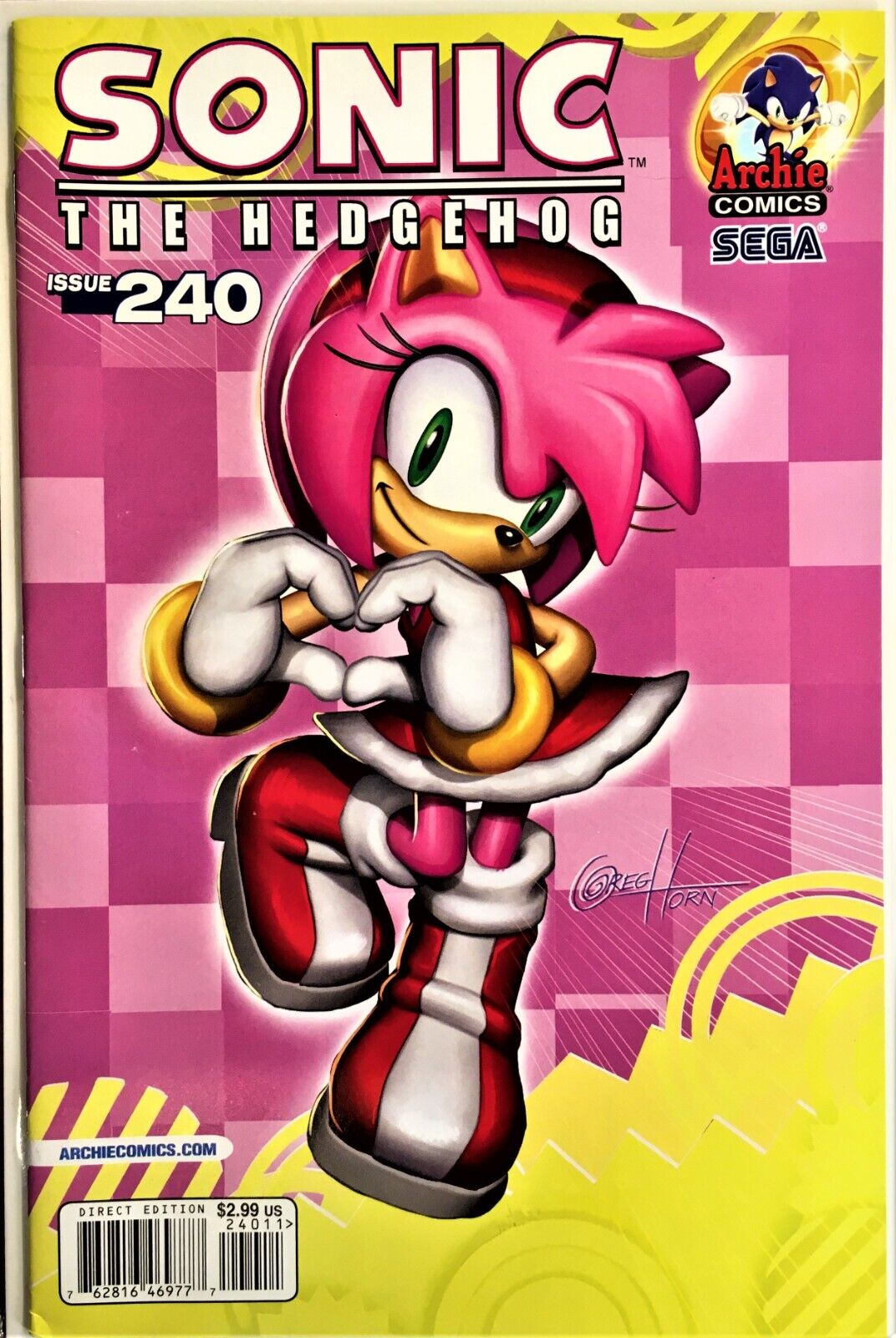 SONIC The HEDGEHOG Comic Book Issue #240 October 2012 AMY ROSE HEROES  Bagged NM