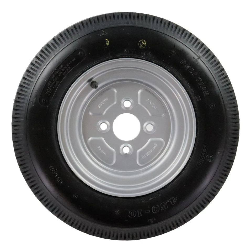 2x Anhängerrad Komplettrad Rad 4.50-10 400kg LK 4x100 Reifen für Stema DELI 2025 - Bild 2 von 4