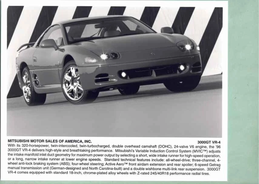 photo de presse / press photo original Mitsubishi 3000 GT 1995 - Photo 1/1